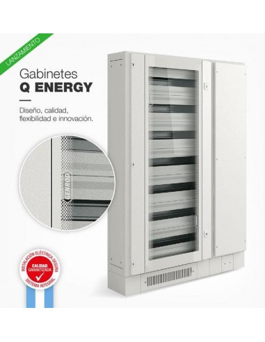 Genrod 906182vq   Gabinete 264 Bocas 600 X 1800 X 200 Serie Q C/contrafrente C/pta Vidrio P/termicas Din S/ Ducto Lateral Est