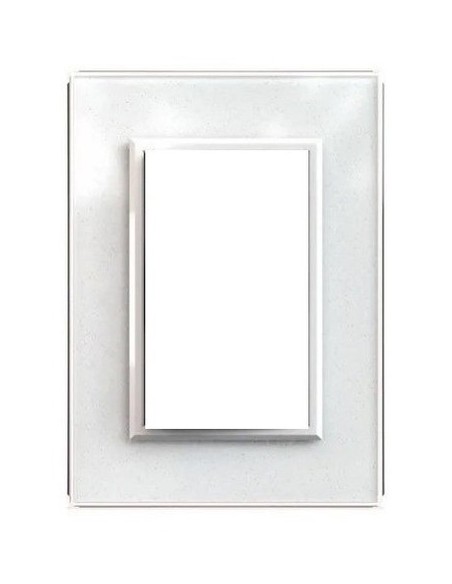 Jeluz 698/2-7  Tapa Std Cristal Blanca + Ribete Plata  (verona)
