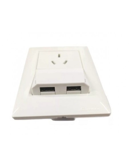 - Cambre 6958  Mod  Toma Usb  2 X 2.3a            Blanco  S.xxi  / S.xxii / Bauhaus - - Nuevo:6960 3,1a