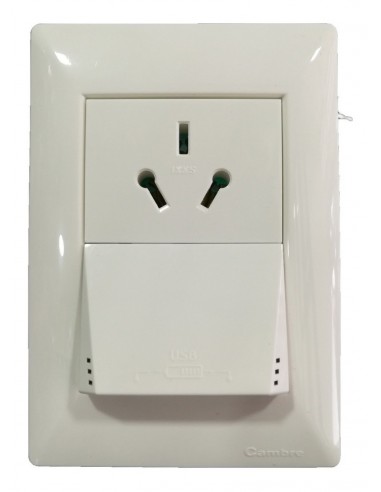 - Cambre 6958  Mod  Toma Usb  2 X 2.3a            Blanco  S.xxi  / S.xxii / Bauhaus - - Nuevo:6960 3,1a