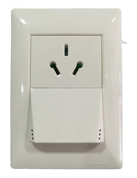 - Cambre 6958  Mod  Toma Usb  2 X 2.3a            Blanco  S.xxi  / S.xxii / Bauhaus - - Nuevo:6960 3,1a