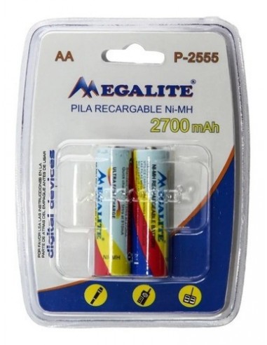 - Megalite P2555 Pila Recargable aa  2700ma  Mh (x Unidad) Camara Digital Noga Net / Megalite (desactivar)