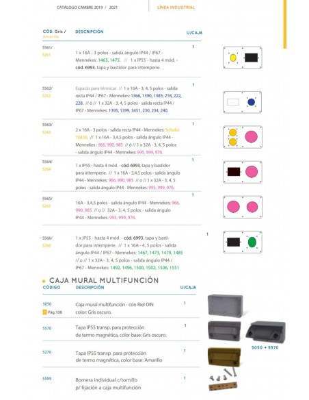 Cambre   5559 Tapa 7 Espacios Para Tomas Para Caja Multifuncion