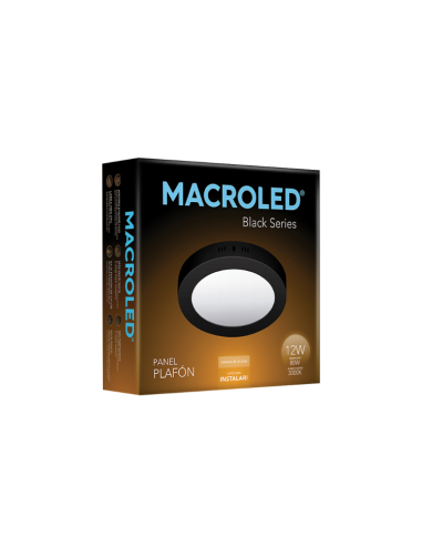 - Macroled Npr12ww Plafon Led Negro...