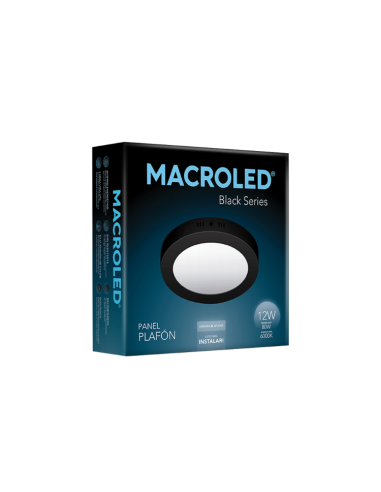 Macroled Npr12cw Plafon Led Negro...