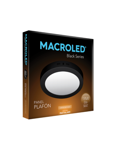 Macroled Npr18cw Plafon Led Negro...