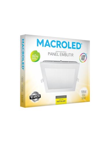 Macroled Pec18ww Panel Led Embutir...