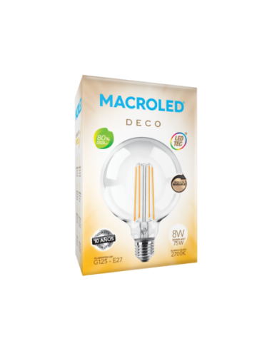 Macroled Dbfg125-8ww E27 G125 Vintage...
